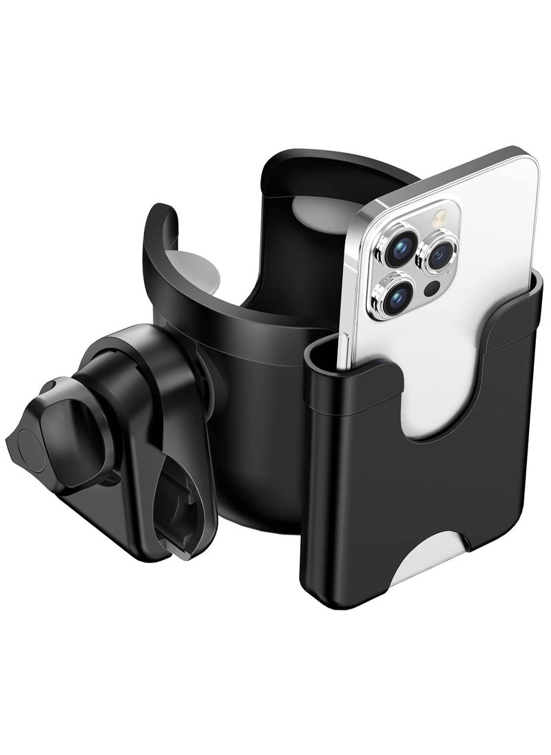 Gonice Stroller Cup Holder with Phone Holder, Universal Bottle Holder for Wheelchair, Walker, Bike, Scooter  - Image 1
