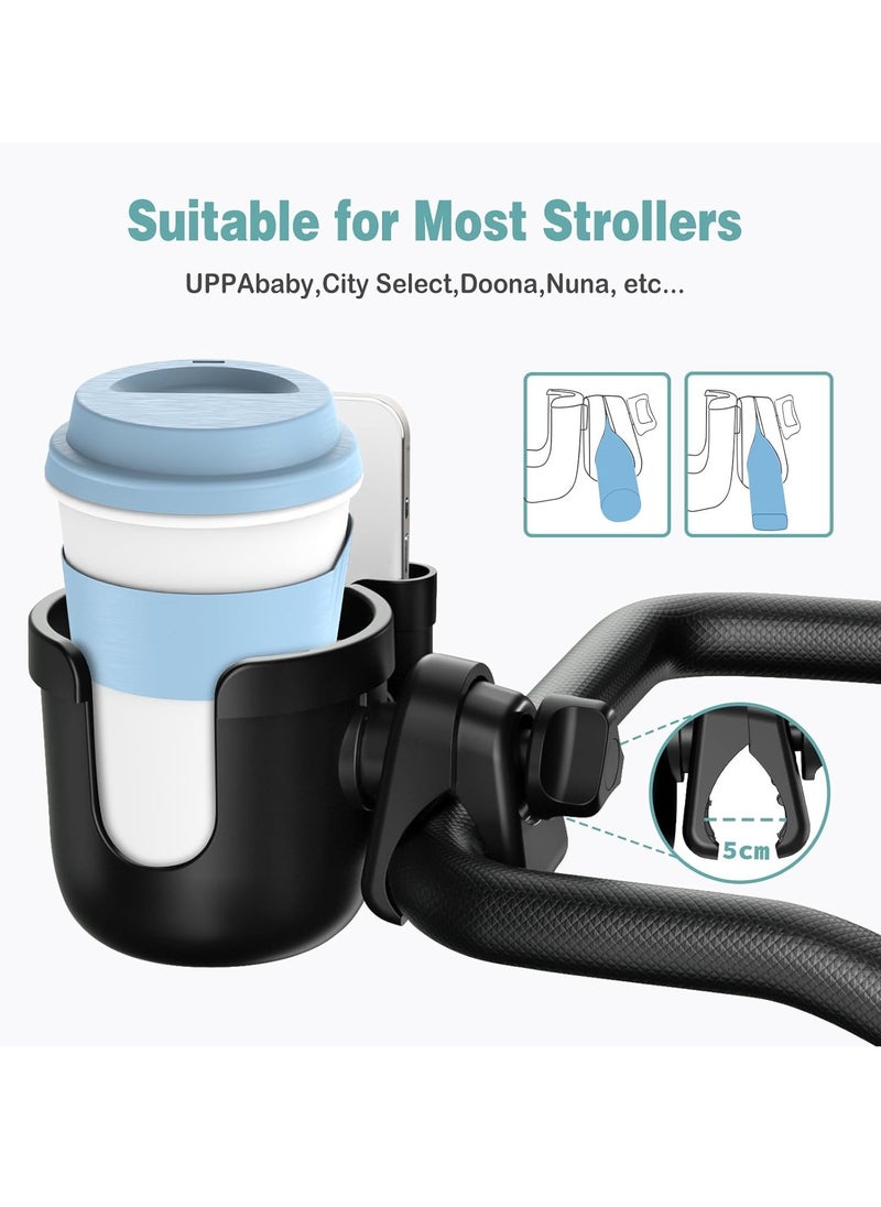 Gonice Stroller Cup Holder with Phone Holder, Universal Bottle Holder for Wheelchair, Walker, Bike, Scooter  - Image 3