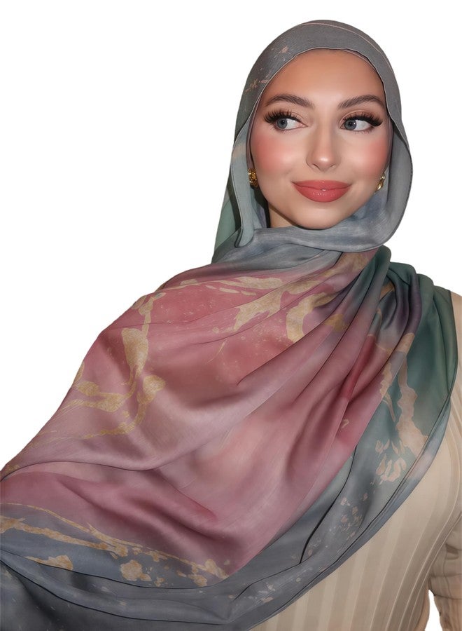 ZGMYC حجاب نسائي مطبوع عليه زهور مائية من ZGMYC، مصنوع من قطن مودال ناعم، أغطية رأس إسلامية، شالات، حجاب عصري جاهز للاستخدام - Image 1