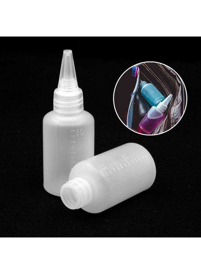 Ryhn 10pcs Clear Plastic Small Squeeze Bottles, 60ml/2oz Empty Squirt Bottle with Twist top Caps and 2pcs Mini Funnels for Sauce, Essential Oils, Liquids, Glue, Crafts - Image 5