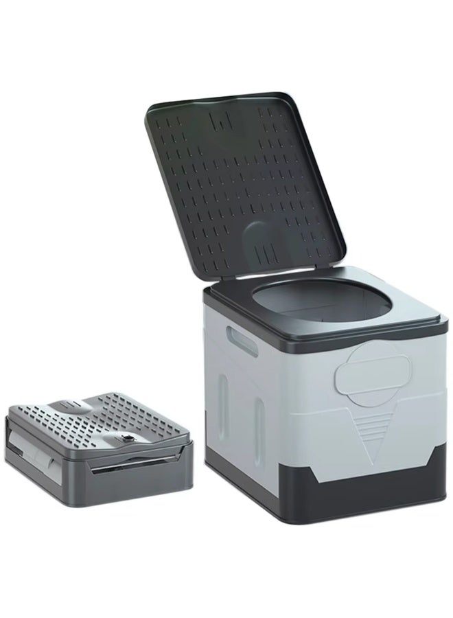 ZCM-HAPPY Portable Folding Toilet - Travel Integrated Outdoor Toilet for Camping, Boat, Hiking, Long Trips, and Beach Use, Durable ABS Material with Storage Bag - Image 3