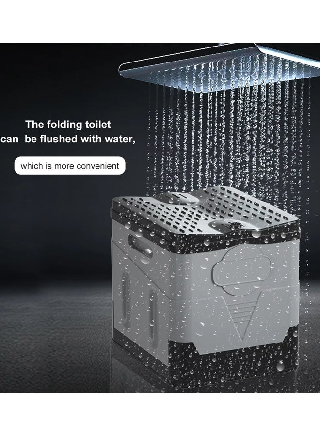 ZCM-HAPPY Portable Folding Toilet - Travel Integrated Outdoor Toilet for Camping, Boat, Hiking, Long Trips, and Beach Use, Durable ABS Material with Storage Bag - Image 5