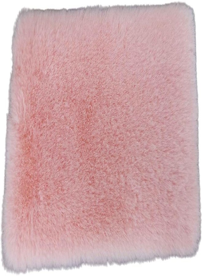 Tnyvm Pink Square Carpet, Miniature Fluffy Rug, Lightweight Dollhouse Decor for 1/12 Scale - Image 1
