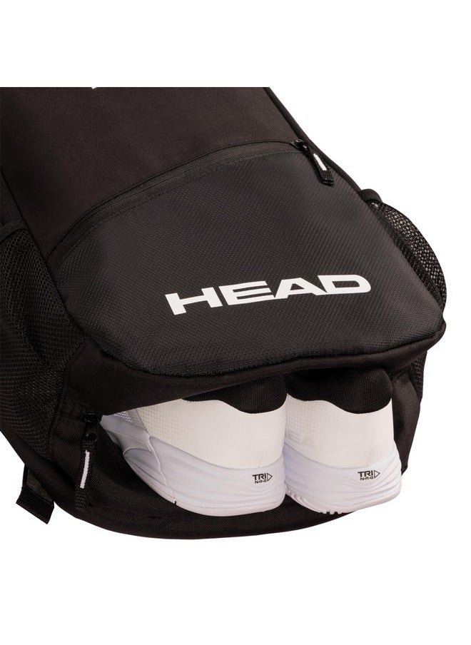 HEAD Tour Pickleball Backpack 22L, Color-Black/White  - Image 3
