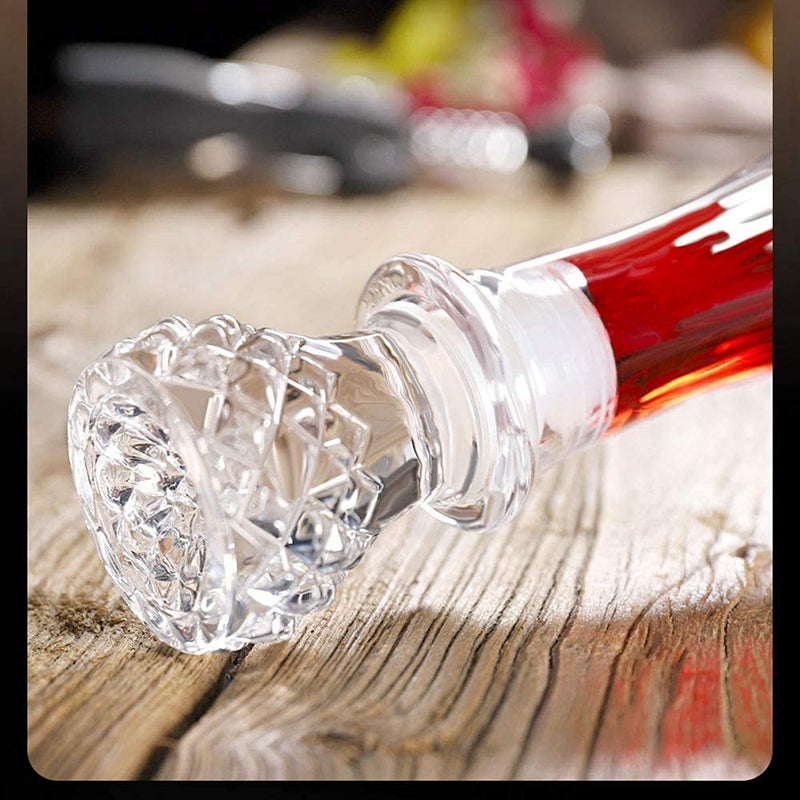 BABALI. Red-Ruuby Whiskey Decanter Set with 6 Glasses, Tequila Bourbon Decanter Whiskey Gifts for Men,Liquor Decanter Dispenser Whiskey Set,Vodka Crystal Decanters for Alcohol (Rajwadi) (Decanter Set 1 with 6 Glasses)  - Image 4