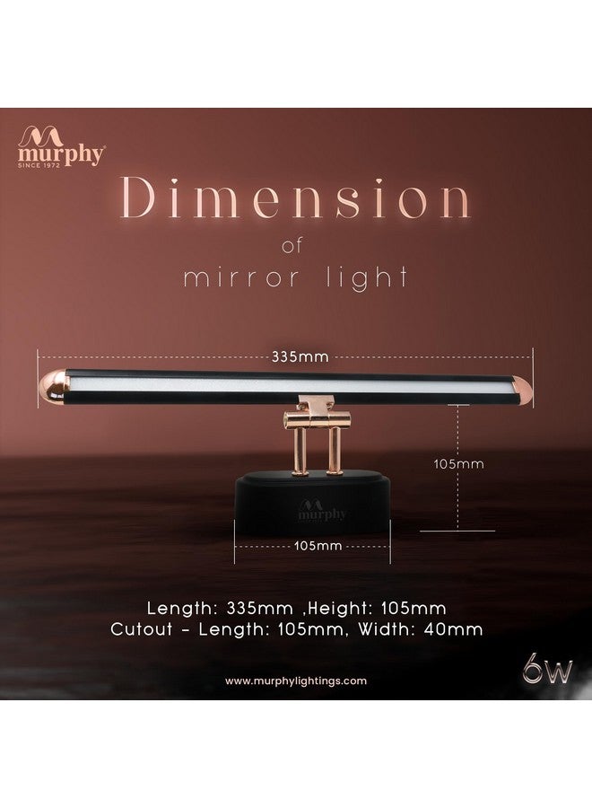 MURPHY Murphy 6W 3-in-1 Color Chnaging Black Rose Gold Finish LED Mirror Picture Wall Light,Bathroom Vanity Led Mirror Light with 2 Year Warranty (Cool White/Warm White/Natural White)-Pack of 4  - Image 5