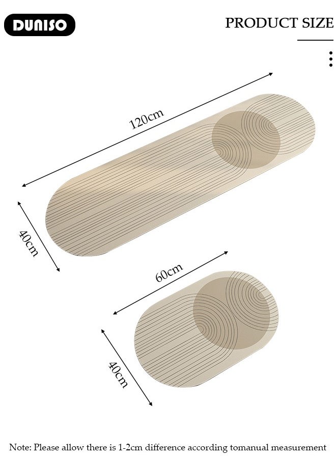 DUNISO 2 PCS  Kitchen Mats and Rugs Set , Non Slip Heavy Duty Standing Mat, Quick Dry Diatom Mud Floor Mat,  Extra Soft and Absorbent Floor Mats for  Kitchen, Bath, Office, Laundry(40*60cm+40*120cm)  - Image 4