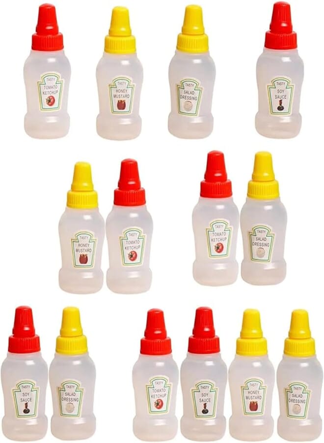 Spaceshoop Al-Israa Travel Ketchup Bottles with Reliable Screw Caps, 25ml Mini Squeeze Bottles, Convenient Containers for On-the-go, BBQ, Hiking, Lunch Bags for Everyone, by Al-Israa (4)