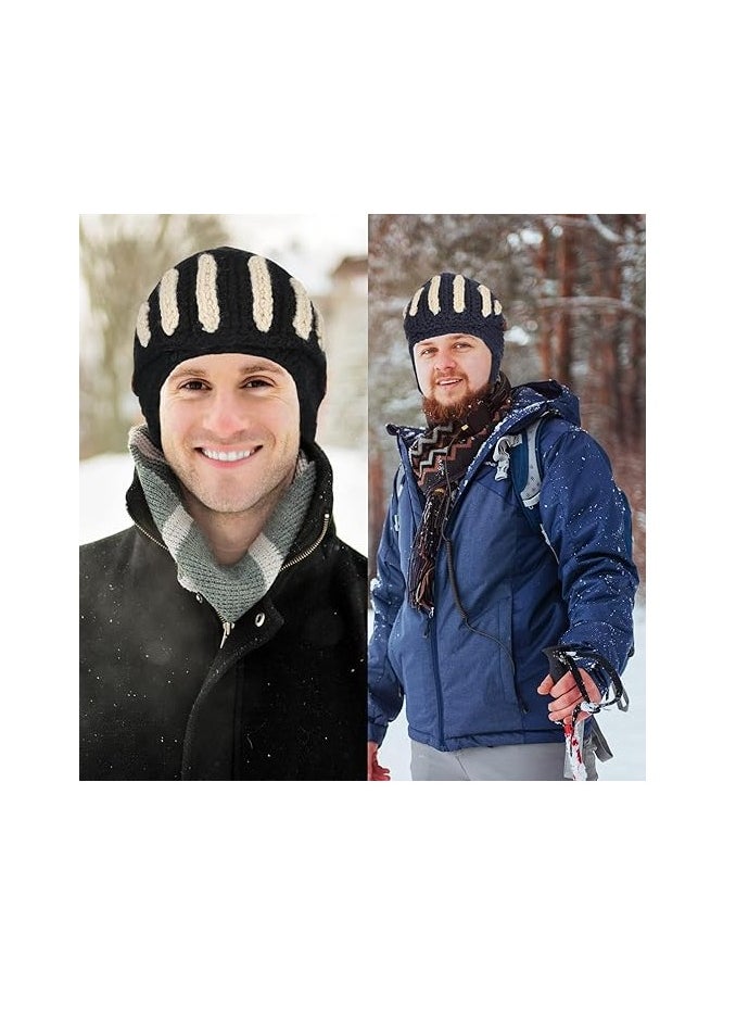 Excefore - Winter Headpiece for Men, Knit Caps, Woolen Knight Hat, Cold-Weather Costume Hat, Men's Crochet Ski Cap, Medieval Style Beanie, Cosplay Winter Headwear, Warm Crochet Knight Cap for Men Adults 4 Pcs - Image 1