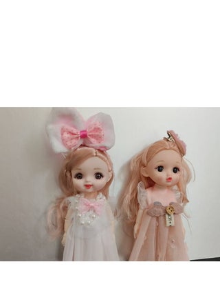 2PCS pink and white dress
