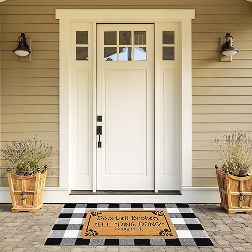 Accssoey Funny Doormat, Bedroom Entrance Door Mat Pad Kitchen Absorbent Mat Anti-Slip Door Mat Absorbent Mat Doorbell Broken Doormat 23.6"×15.7" Inch - Image 4