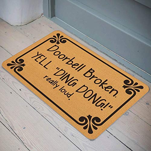 Accssoey Funny Doormat, Bedroom Entrance Door Mat Pad Kitchen Absorbent Mat Anti-Slip Door Mat Absorbent Mat Doorbell Broken Doormat 23.6"×15.7" Inch - Image 3