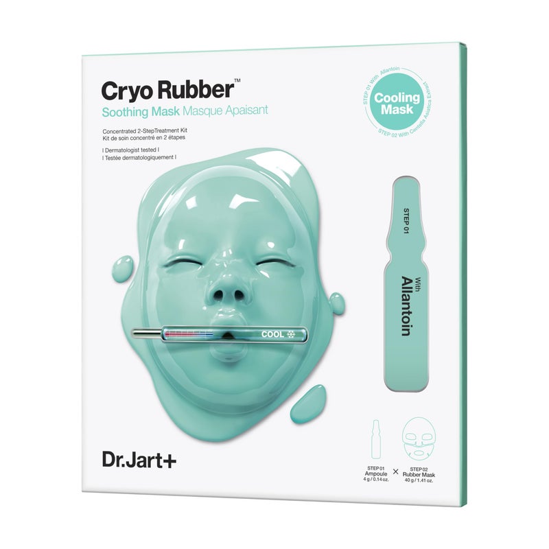 DrJart Cryo Rubber Soothing Face Mask  Hydrates and Reduces Redness  Korean Skin Care  Travel Size 1 Pack