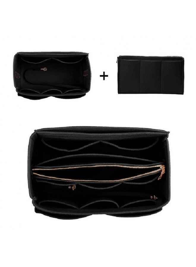 ZTUJO Purse Organizer Insert, Felt Bag Organizer with Metal Zipper, Handbag & Tote Shaper, For Speedy Neverfull Tote, 7 Sizes(X-large, Black) - Image 4