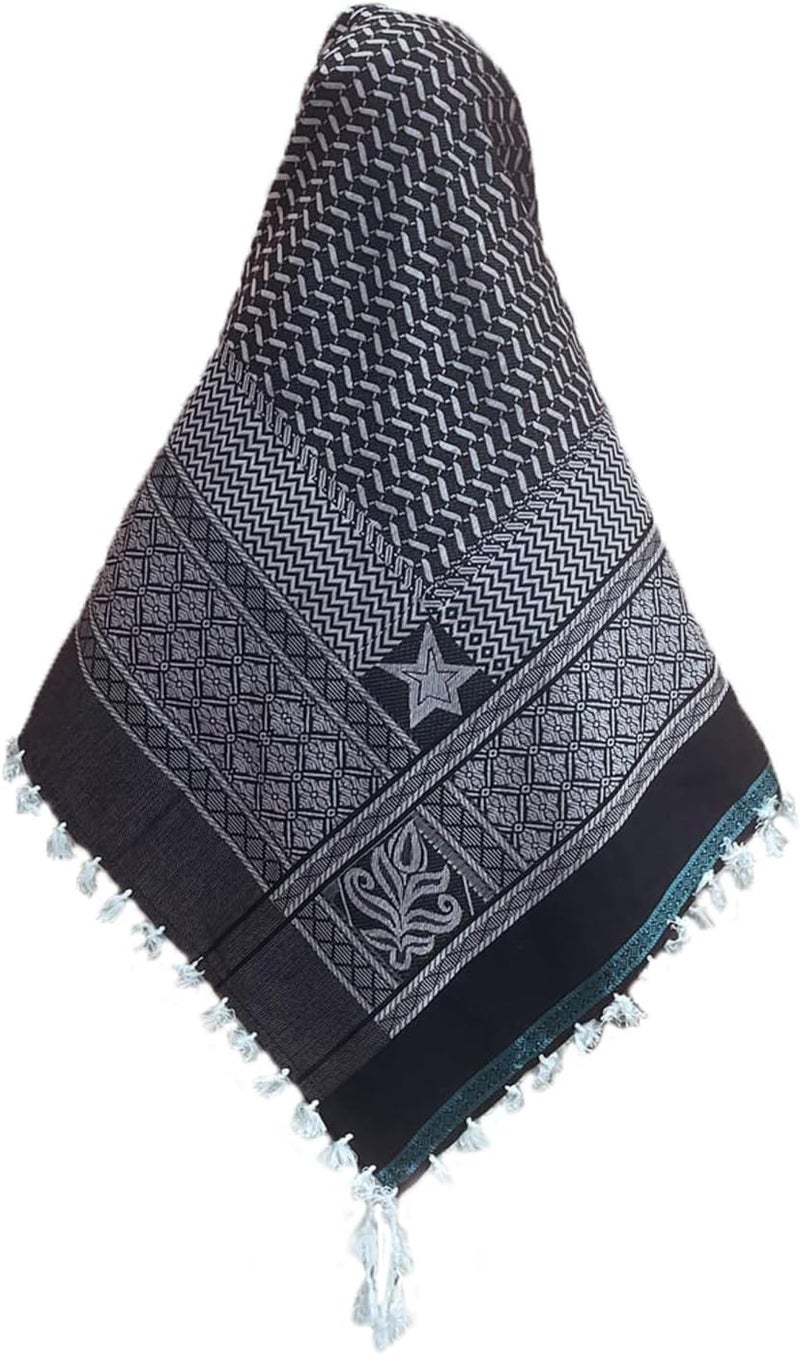 PURFUN Men's Large Arab Shemagh Headscarf Muslim Headcover Shawl Keffiyeh Arabic Scarf - Image 1