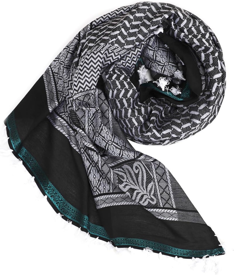 PURFUN Men's Large Arab Shemagh Headscarf Muslim Headcover Shawl Keffiyeh Arabic Scarf - Image 4