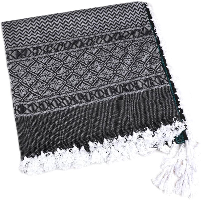 PURFUN Men's Large Arab Shemagh Headscarf Muslim Headcover Shawl Keffiyeh Arabic Scarf - Image 5