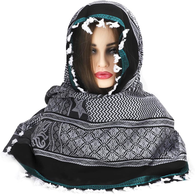 PURFUN Men's Large Arab Shemagh Headscarf Muslim Headcover Shawl Keffiyeh Arabic Scarf - Image 2