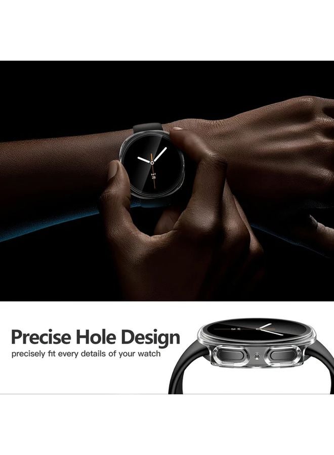Blue Black Hard Bumper Case For Samsung Galaxy Watch 8 40mm With Built In Screen Protector - Image 5