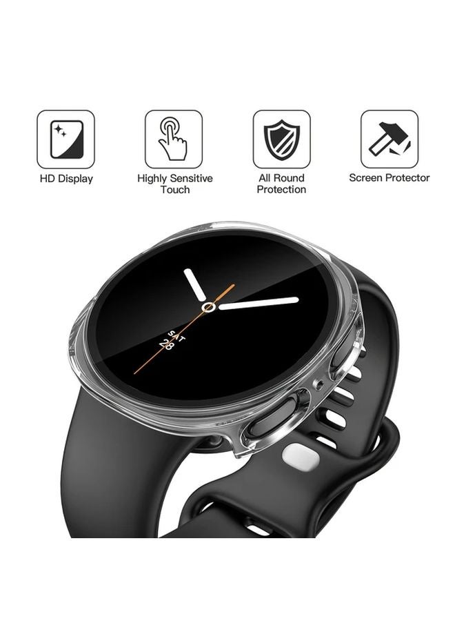 Blue Black Hard Bumper Case For Samsung Galaxy Watch 8 40mm With Built In Screen Protector - Image 4