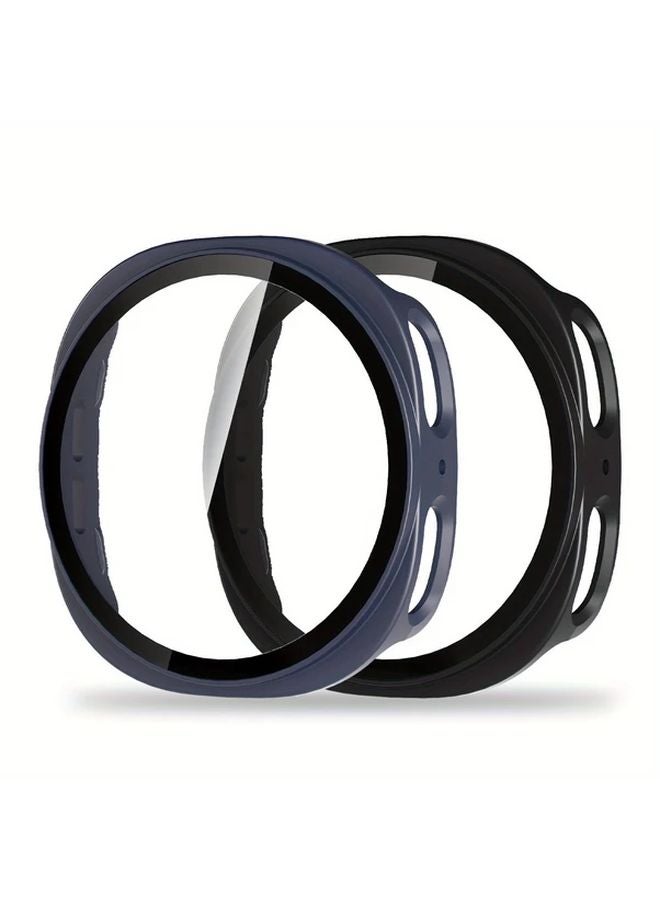 Blue Black Hard Bumper Case For Samsung Galaxy Watch 8 40mm With Built In Screen Protector - Image 1