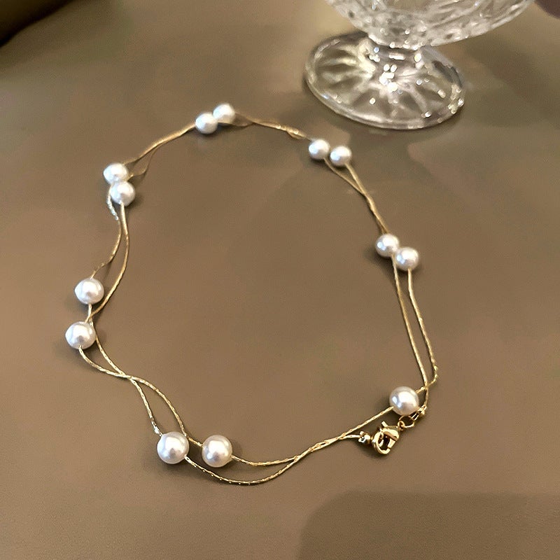 Multi-Layer Baroque Pearl Choker Vintage Luxury Necklace for Women Imitation-pearl necklace 
