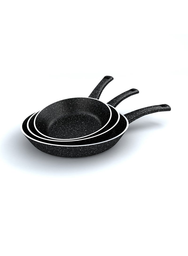 LAZORD Granite Pro Pan Set - 3 Piece - Size 20, 24, 28 - Black  - Image 1