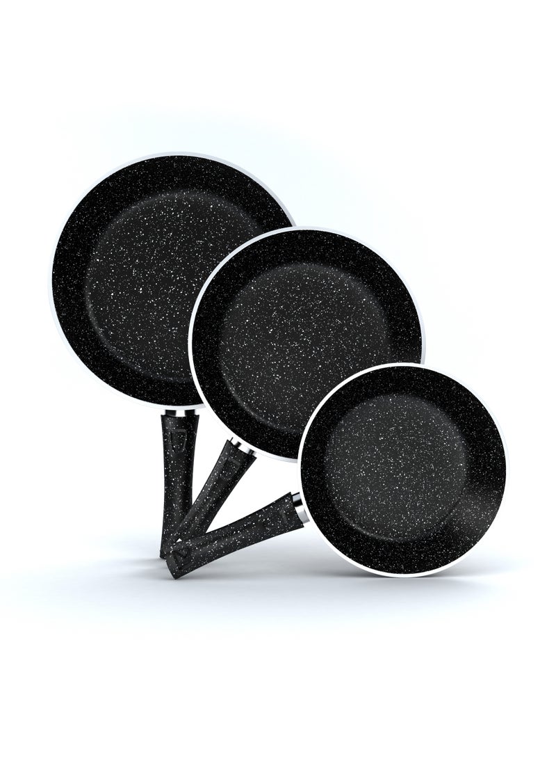 LAZORD Granite Pro Pan Set - 3 Piece - Size 20, 24, 28 - Black  - Image 2