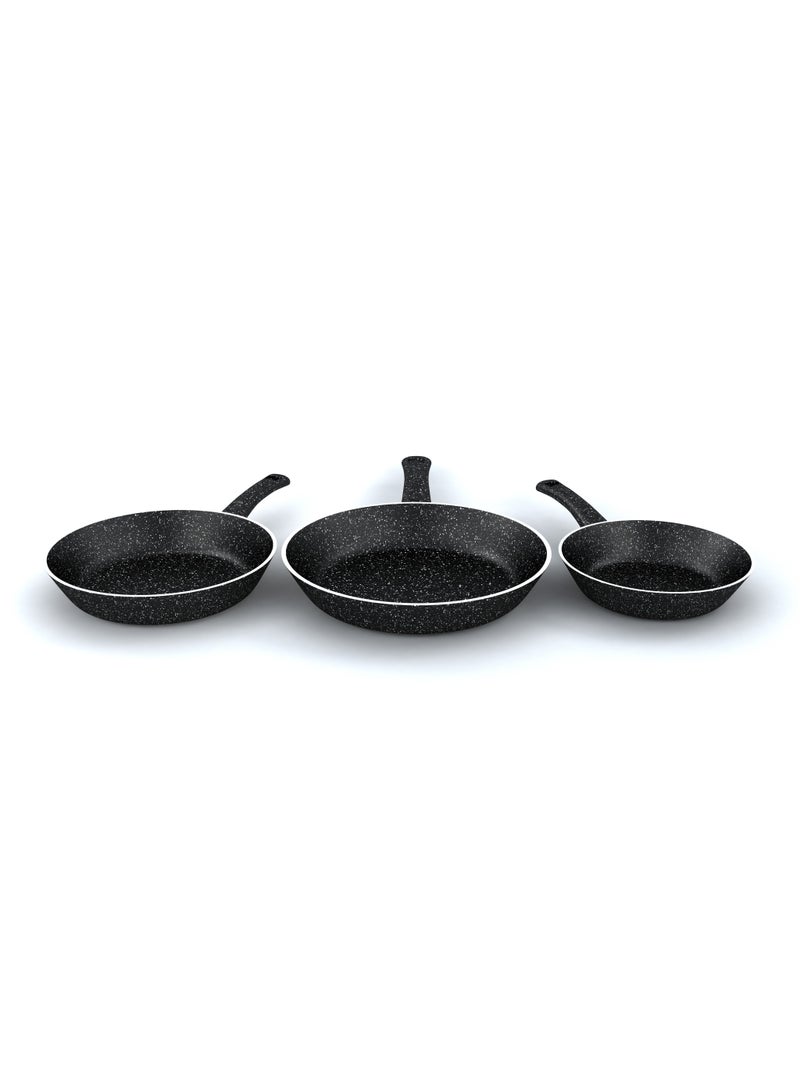 LAZORD Granite Pro Pan Set - 3 Piece - Size 20, 24, 28 - Black  - Image 3