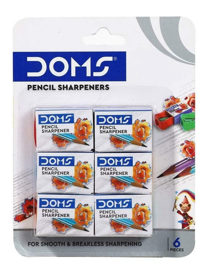 DOMS - مبراة أقلام رصاص متعددة الألوان مكونة من 6 قطع - Image 1