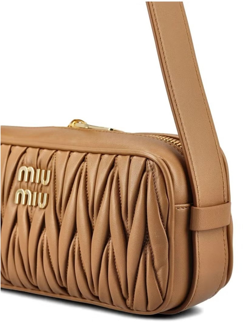 Miu Miu Logo-Lettering Zip-Up Shoulder Bag  - Image 4