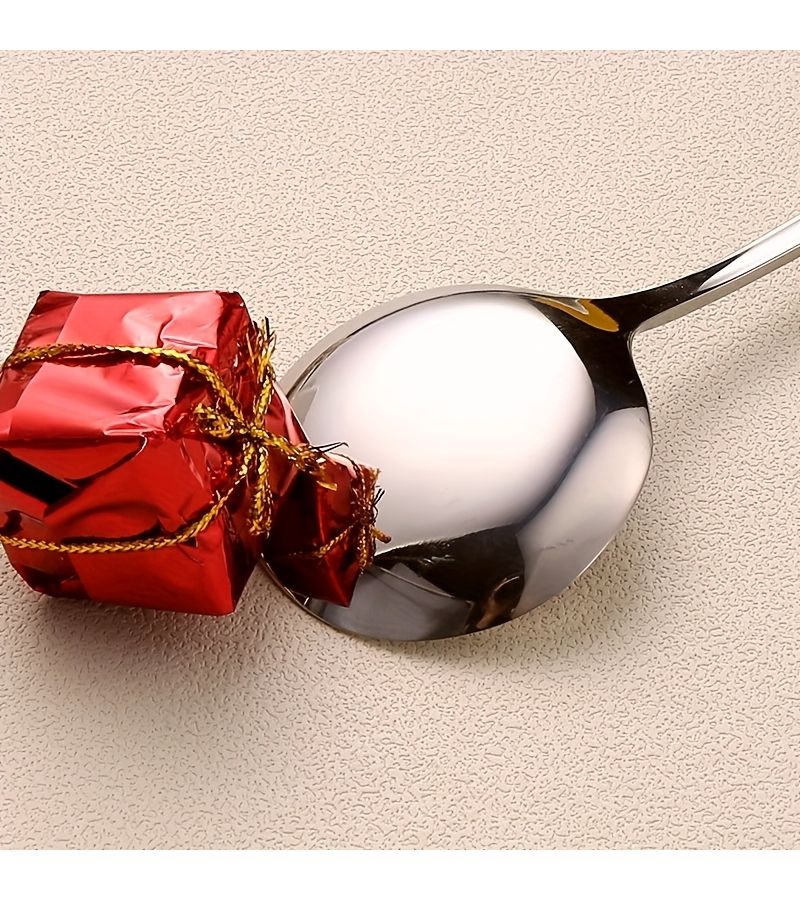4 Piece Set Stainless Steel Small Round Spoons For Coffee Tea And Dessert - Image 5