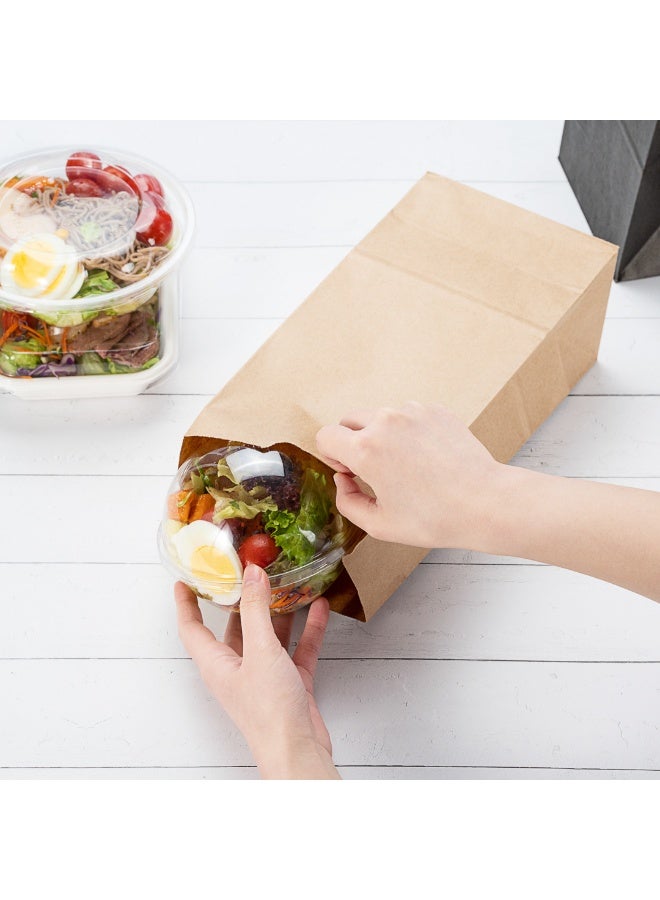 Restaurantware أكياس غداء قابلة للتصرف من باك تيك 8 رطل، 100 كيس قوي للتوصيل - قاع مسطح، رائع للمطاعم والمقاهي والمخابز، أكياس فشار من كرافت بني - Image 4
