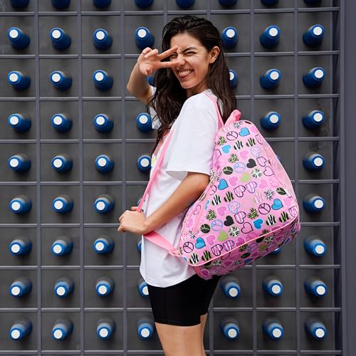 BAUXZOR Skate Bags for Roller Skates, Ice Skates, Quad Skates, Inline Skates, Figure Skates, Skate Accessories for Kids and Adults (Peace and Love Pink 12) - Image 4