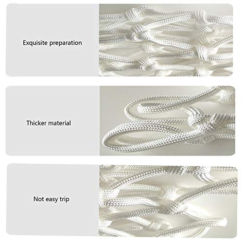 ABAJI Basketball Net 1 Pack White 12 Loops Netting Replacement Thicker Ropes Weaved All Weather Bright Coloured Endurable Environment Friendly Polyester - Image 3