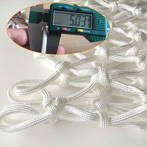ABAJI Basketball Net 1 Pack White 12 Loops Netting Replacement Thicker Ropes Weaved All Weather Bright Coloured Endurable Environment Friendly Polyester - Image 2