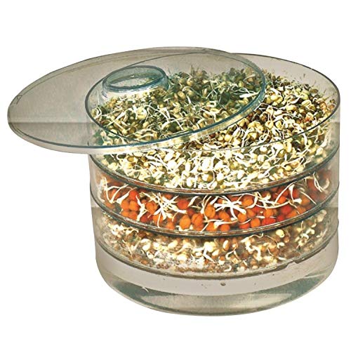 Toxen Plastic 4 Layer Sprout Maker Multi Purpose Use Plastic Grocery Container Sprouted Grains Seeds Dal Channa Chole Masala Box Food Freezer for Kitchen Containers Set - Image 1