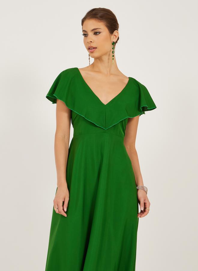 Styli Emerald Ruffle Dress  - Image 3