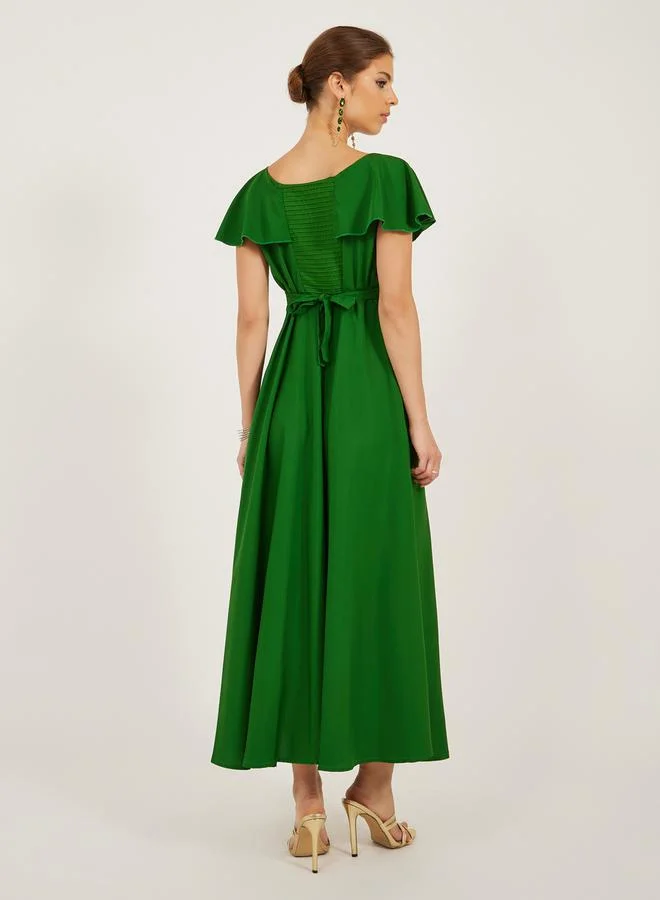 Styli Emerald Ruffle Dress