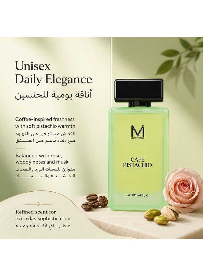 VM PERFUMES Café Pistachio Unisex Eau de Parfum 100ml – Sophisticated Pistachio, Coffee & Rose Scent with Woody & Musky Notes - Image 4