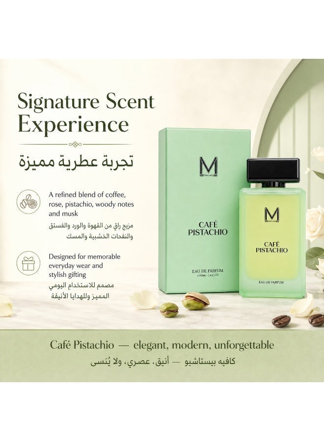 VM PERFUMES Café Pistachio Unisex Eau de Parfum 100ml – Sophisticated Pistachio, Coffee & Rose Scent with Woody & Musky Notes - Image 5
