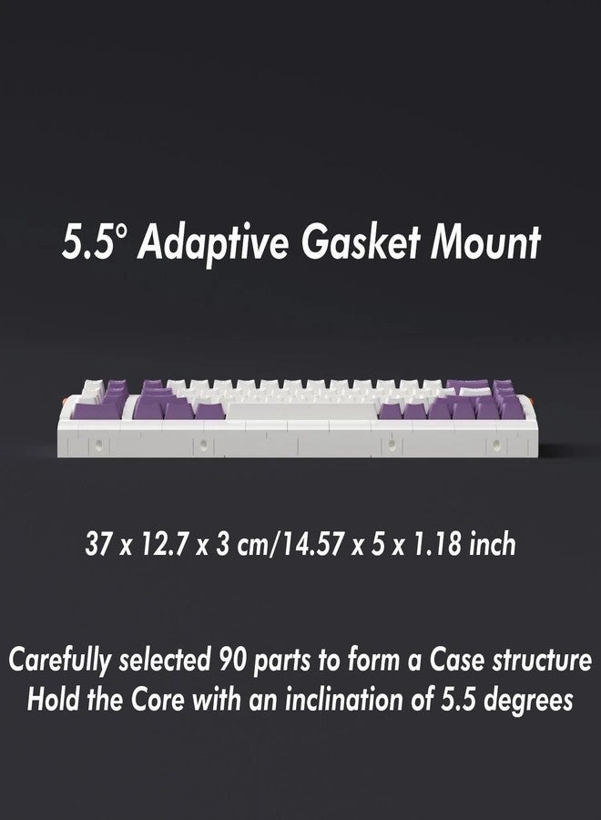 KBDcraft لوحة مفاتيح KBDcraft 02Lilith Q 75% المريحة بزاوية 5.5 درجة مع أغطية مفاتيح أصلية، وحافظة متوافقة مع ليغو، وحامل مانع للتسرب، وسلكية، وإضاءة RGB، وقابلة للتبديل السريع، ومفاتيح خطية، وQMK، وقارورة لأنظمة ويندوز/ماك، ومجموعة كاملة، لون أبيض (Lilith Q 75%) - Image 5