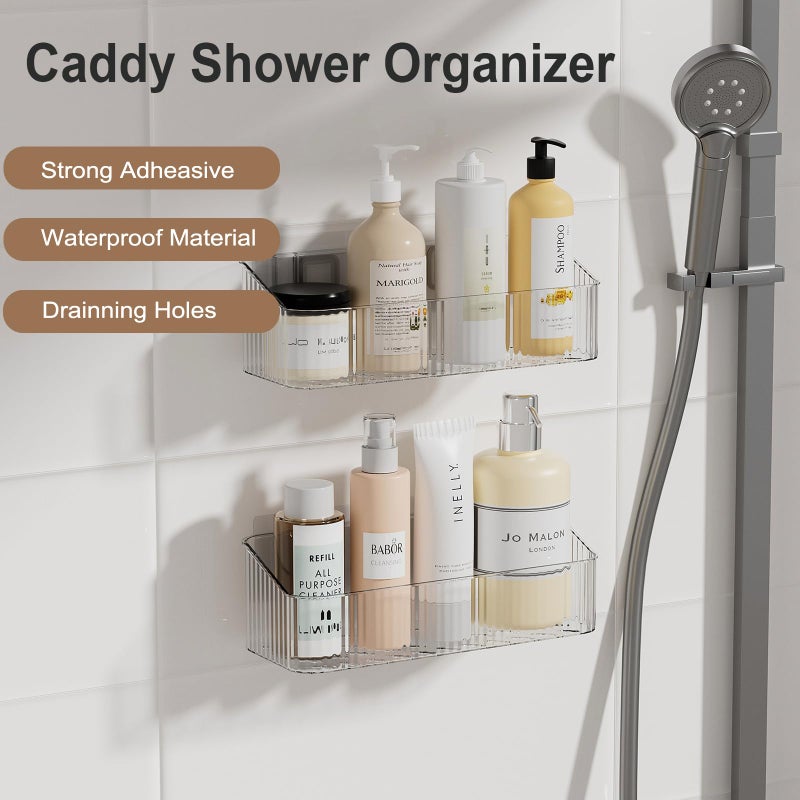 ZEXALOR Wall Mount Organizer for Kicthen, Bathroom, Dresser, Office, Pantry Storage and Organization - Clear Long Wall Basket Storage, Cabinet Door Organizer (9.4Ã—3.9Ã—2.7") - Image 4