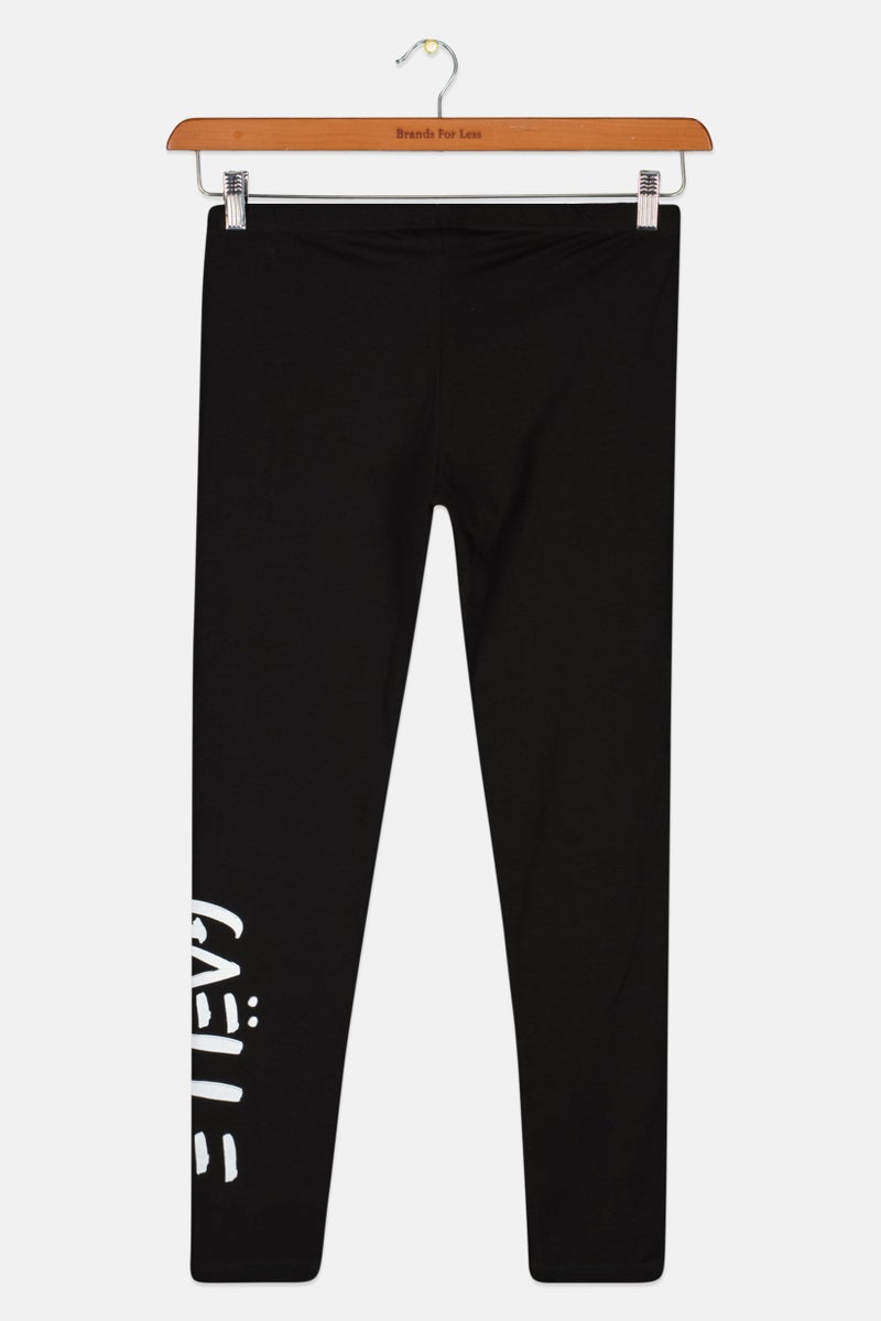 Gaelle Paris Toddlers Girl Brand Logo Pull-On Pant, Black - Image 2