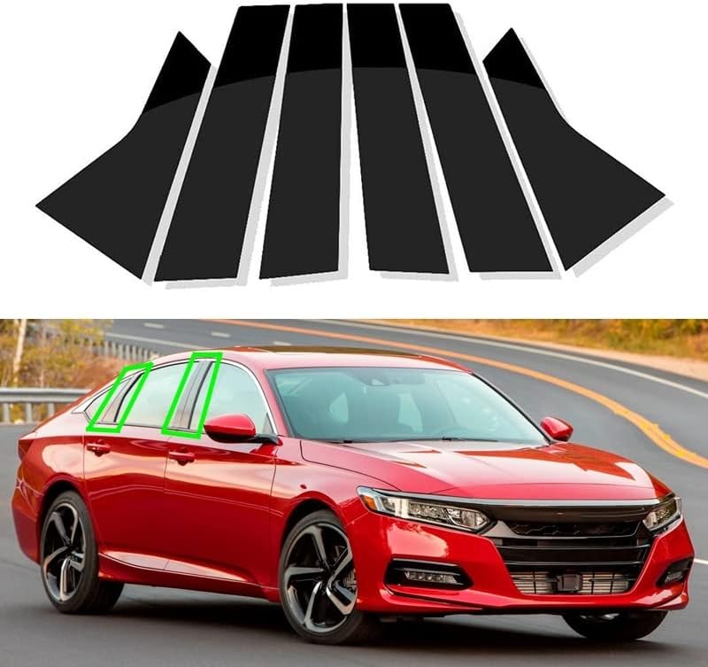 QASULER 6Pcs Car Center BC Column Stickers for Accord Sedan 2018-2022 - Image 2