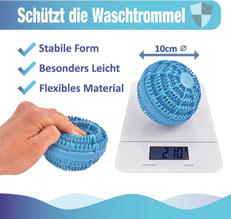 Eco Friendly Laundry Balls M Blue Ceramic Washing Machine Detergent Alternative - Natural Bio Washer System for Sensitive Skin Babies - Image 4
