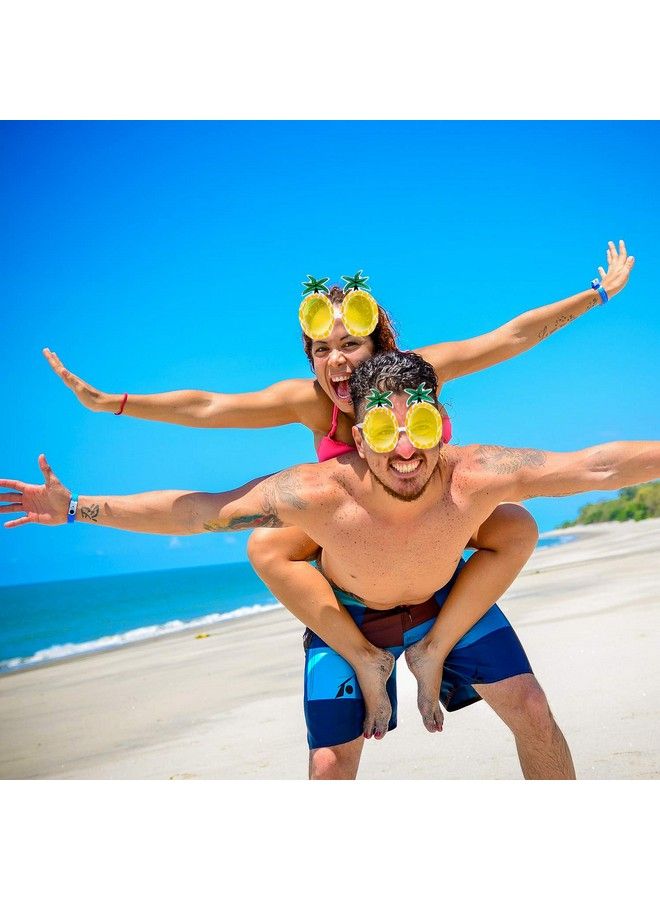 Chinco 4 Pairs Pineapple Glasses Fruit Shape Glasses Hawaiian Tropical Pineapple Sunglasses For Party Supplies - Image 4