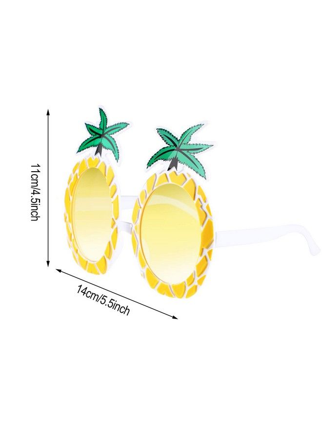 Chinco 4 Pairs Pineapple Glasses Fruit Shape Glasses Hawaiian Tropical Pineapple Sunglasses For Party Supplies - Image 3