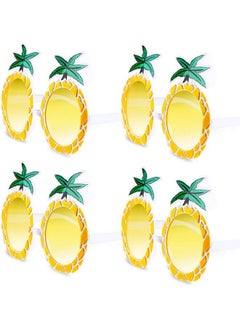 Chinco 4 Pairs Pineapple Glasses Fruit Shape Glasses Hawaiian Tropical Pineapple Sunglasses For Party Supplies  - Image 2