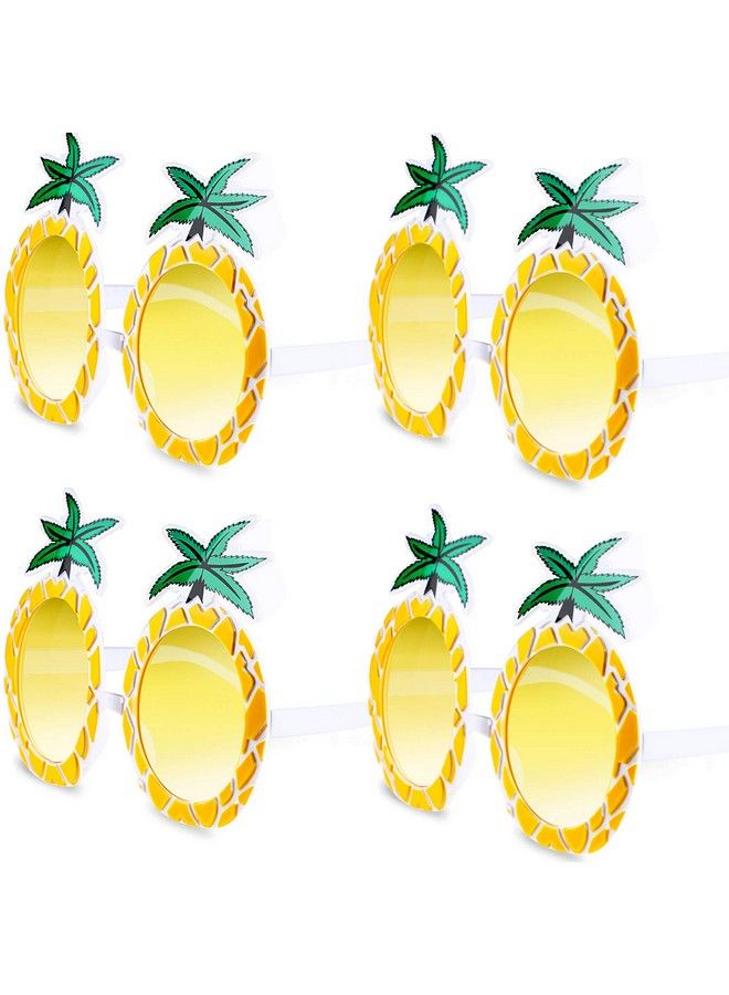 Chinco 4 Pairs Pineapple Glasses Fruit Shape Glasses Hawaiian Tropical Pineapple Sunglasses For Party Supplies - Image 2